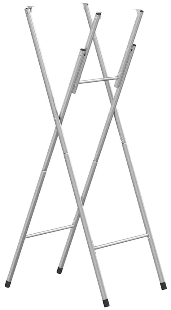 vidaXL Πόδια Τραπεζιού Μπαρ Πτυσσόμενα Ασημί 45x53x108εκ Γαλβ. Χάλυβας