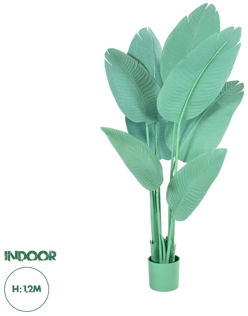 20368 GloboStar® Artificial Garden TURQUOISE STRELITZIA 20368 Τεχνητό Διακοσμητικό Φυτό Τιρκουάζ Στερλίτσια Υ120cm