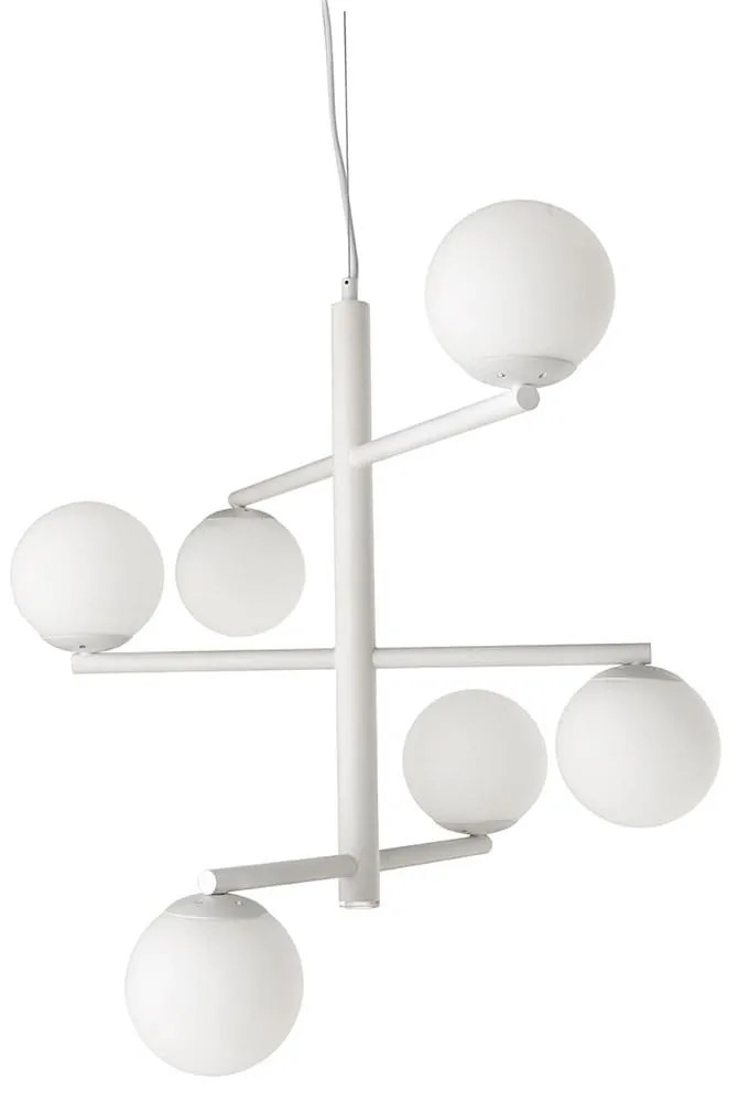 Φωτιστικό Οροφής Led Gizah SO.GIZAH/B.CO 6xE14 &amp; 5W Led Φ76x70/300cm White Ondaluce Μέταλλο,Γυαλί