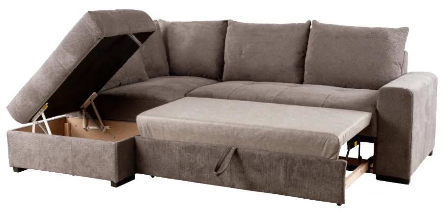 BILL ΚΑΝΑΠΕΣ ΚΡΕΒΑΤΙ ΓΩΝΙΑ ΑΡΙΣΤΕΡΗ TAUPE 241x173x94 - 70-0413