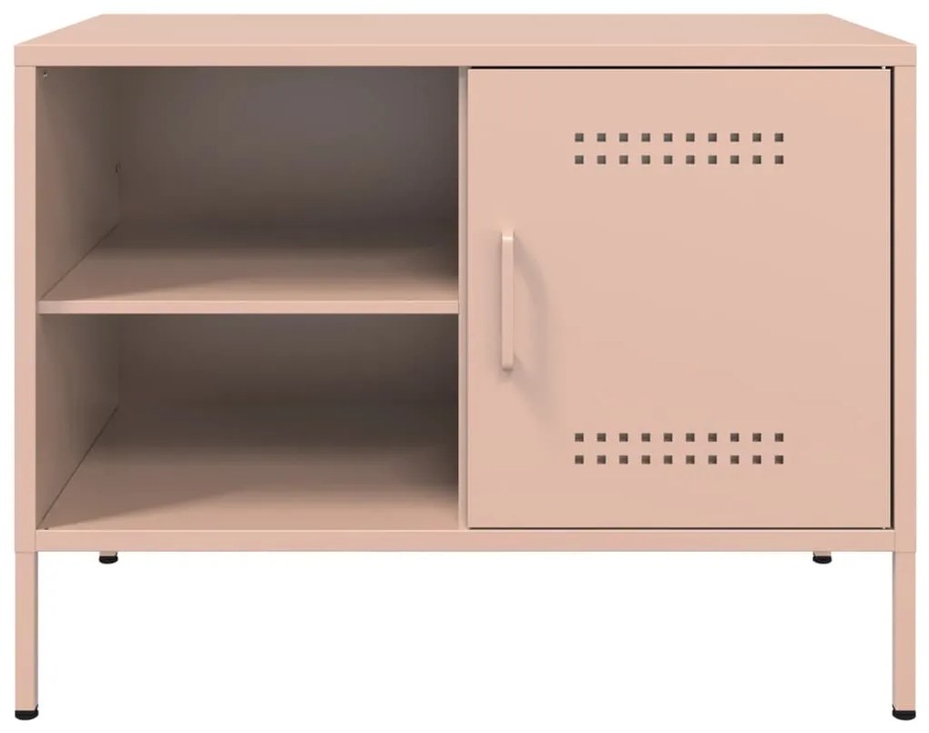 vidaXL Έπιπλα Τηλεόρασης 2 τεμ. Ροζ 68x39x50,5 εκ. από Χάλυβα