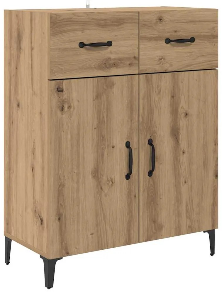 vidaXL Πλαϊνό γραφείο με συρτάρι artisan δρυς 34 x 69.5 x 90 εκ