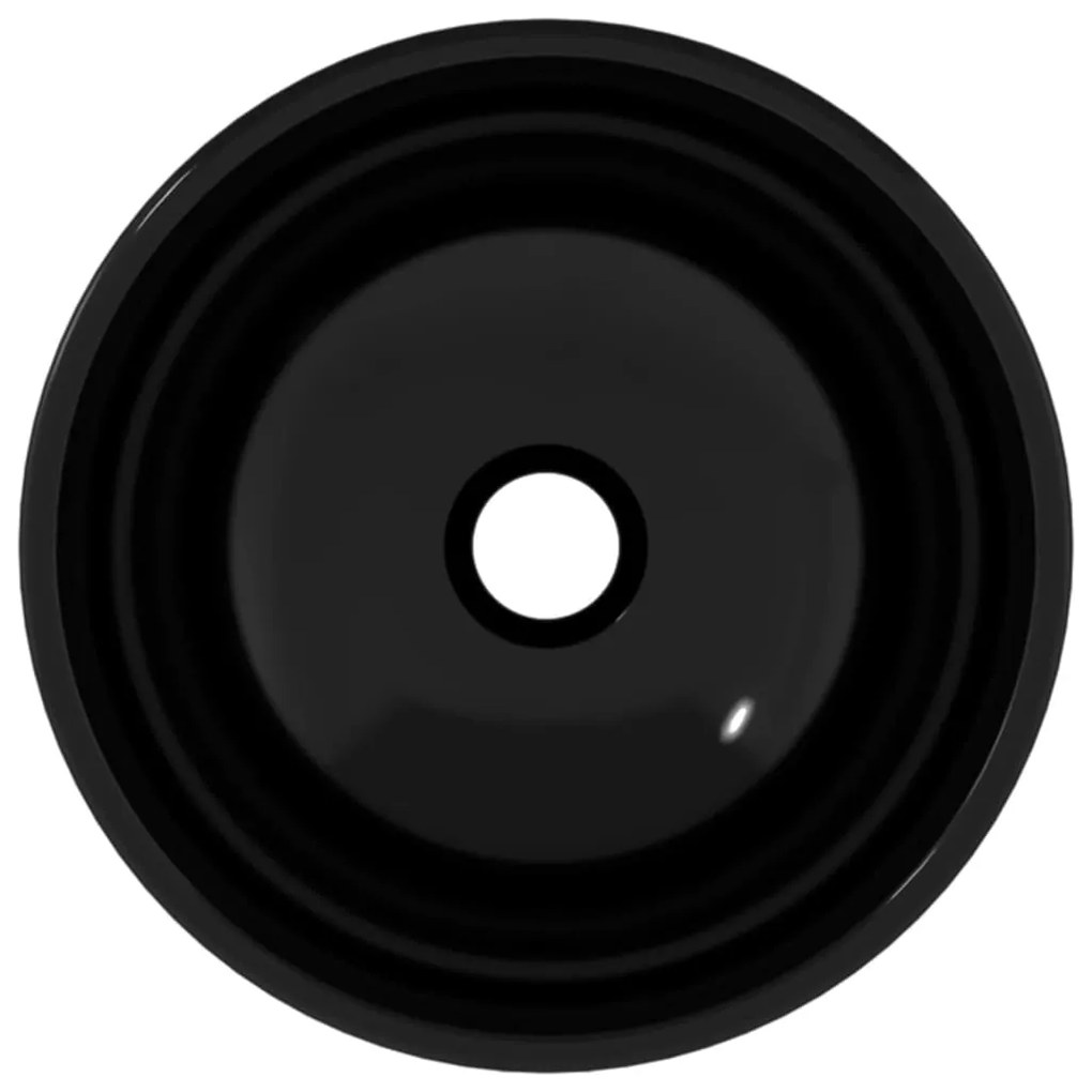 vidaXL Νιπτήρας Μαύρος 30 x 12 εκ. από Ψημένο Γυαλί