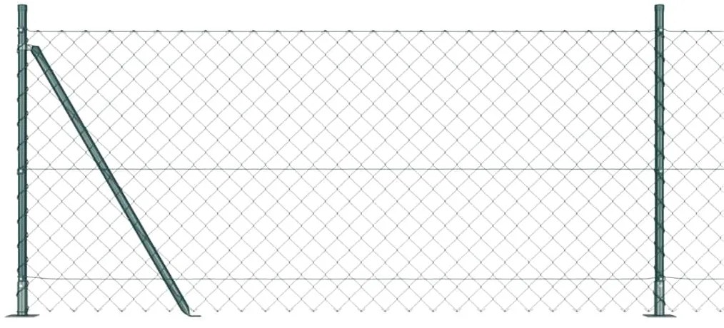vidaXL Φράκτης από αλυσίδα με στύλους Ασημί 10 x 0.8 μ Ατσάλι
