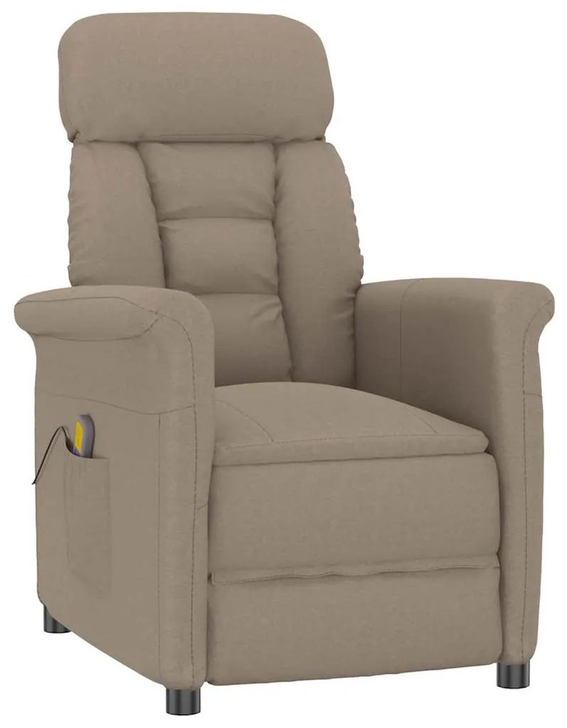 vidaXL Καρέκλα μασάζ με μαξιλάρι Taupe 70.5 x 96.5 x 95 cm ύφασμα