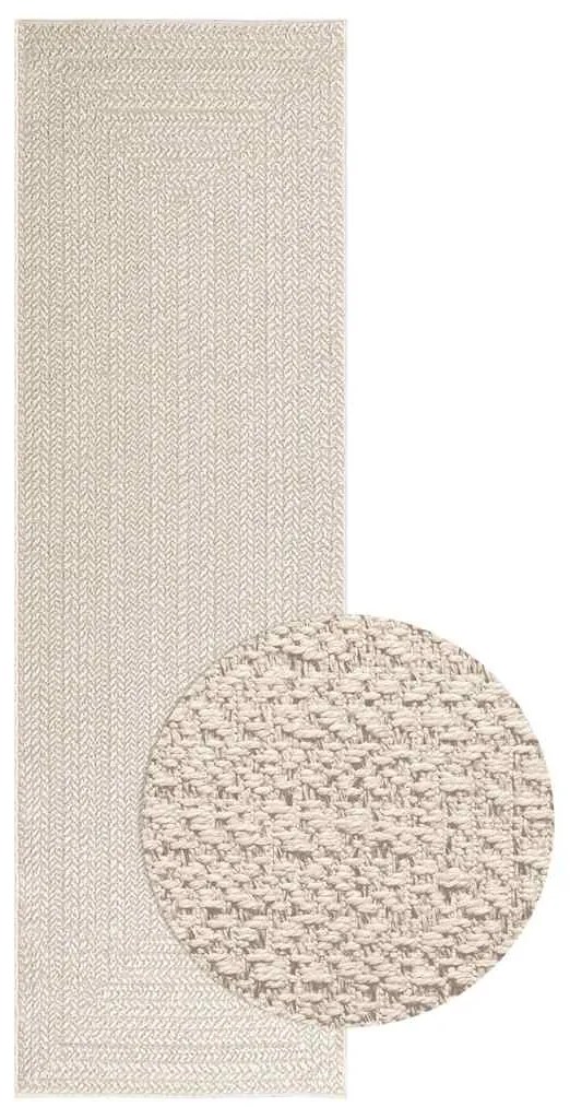 vidaXL Χαλί ZIZUR Κρεμ Όψη Γιούτας Εσωτ. &amp; Εξωτ. Χώρου 80x250 εκ.