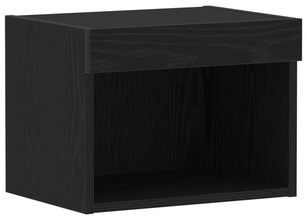 vidaXL Τοίχος Ντουλάπι με LED Φωτισμό Μαύρη Δρυς 40x30x30 εκ