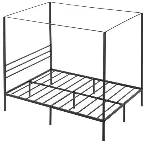 VEVOR Full Size Canopy Bed Frame Metal Canopy Bed with Four Posters Black