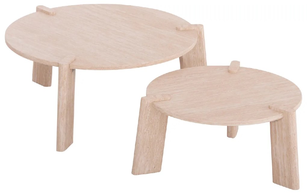ΣΕΤ 2ΤΜΧ ΤΡΑΠΕΖΙΑ ΣΑΛΟΝΙΟΥ EQUIL HM9943.01 MDF ΜΕ ΜΕΛΑΜΙΝΗ-ΦΥΣΙΚΟ 66x66εκ + 87x87εκ