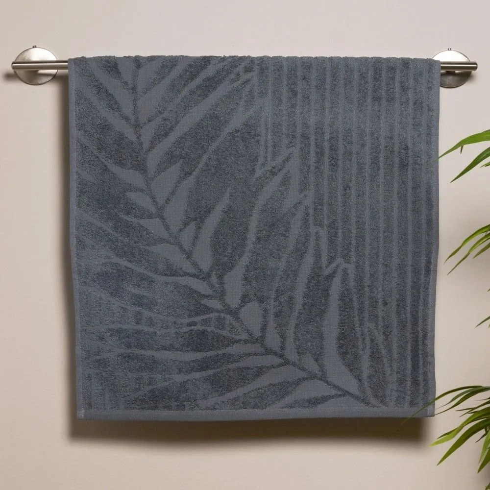 Πετσέτα Pianta 24 Anthracite Kentia Προσώπου 50x90cm 100% Cotton