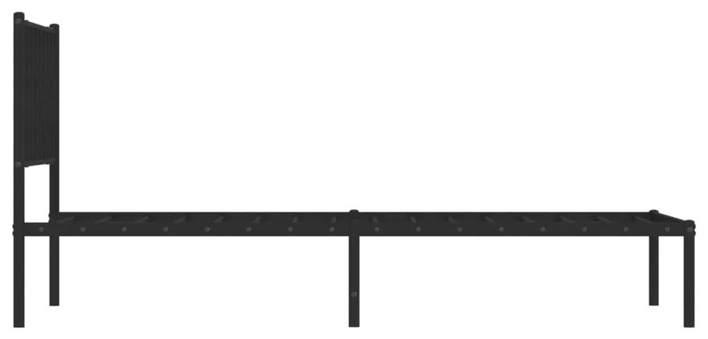vidaXL Πλαίσιο Κρεβατιού με Κεφαλάρι Μαύρο 100 x 200 εκ. Μεταλλικό