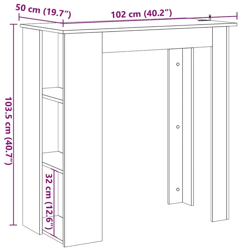 ΤΡΑΠΕΖΙ ΚΟΝΣΟΛΑ ΜΕ ΡΑΦΙ ΚΑΦΕ ΔΡΥΣ 102X50X103,5ΕΚ. ΕΠΕΞΕΡΓ. ΞΥΛΟ 856761