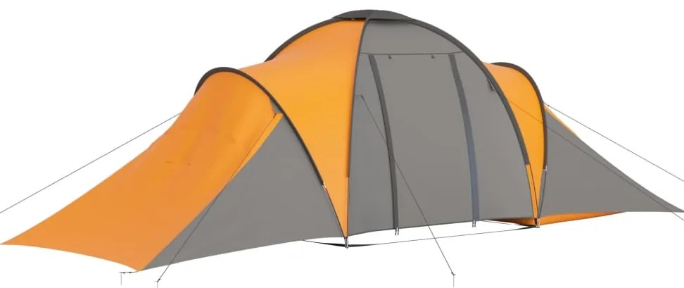 vidaXL Σκηνή Camping 6 Ατόμων Γκρι / Πορτοκαλί
