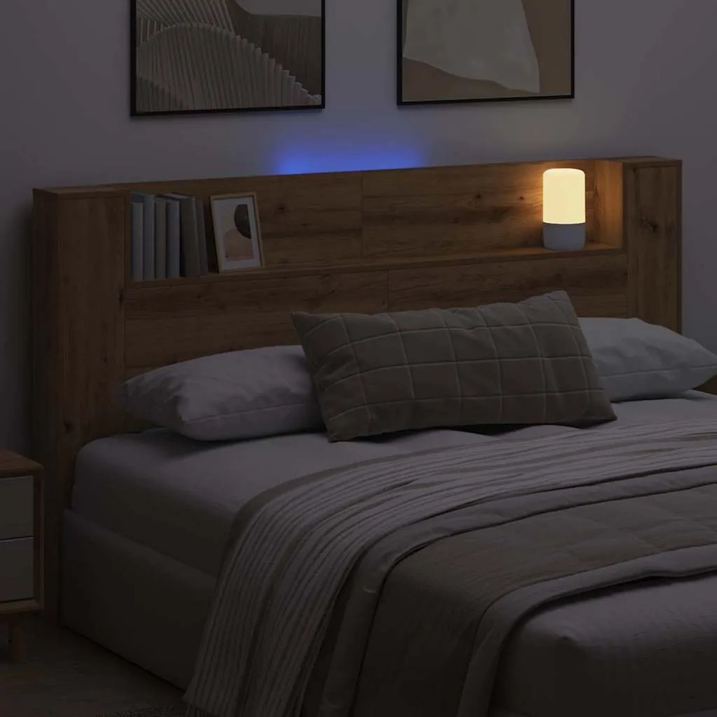 vidaXL Κεφαλάρι Artisan Oak 180 x 17 x 104,5 εκ Επεξεργασμένο ξύλο