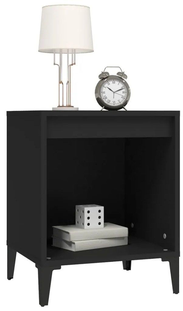 vidaXL Κομοδίνο Μαύρο 40 x 35 x 50 εκ.