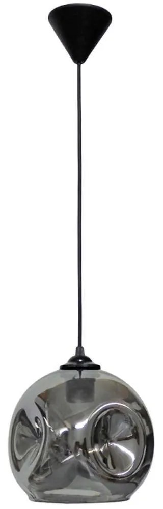 Φωτιστικό Οροφής Pop 02-0404 1/Ε27 Φ20x90cm Fume-Black Heronia Metal, Glass