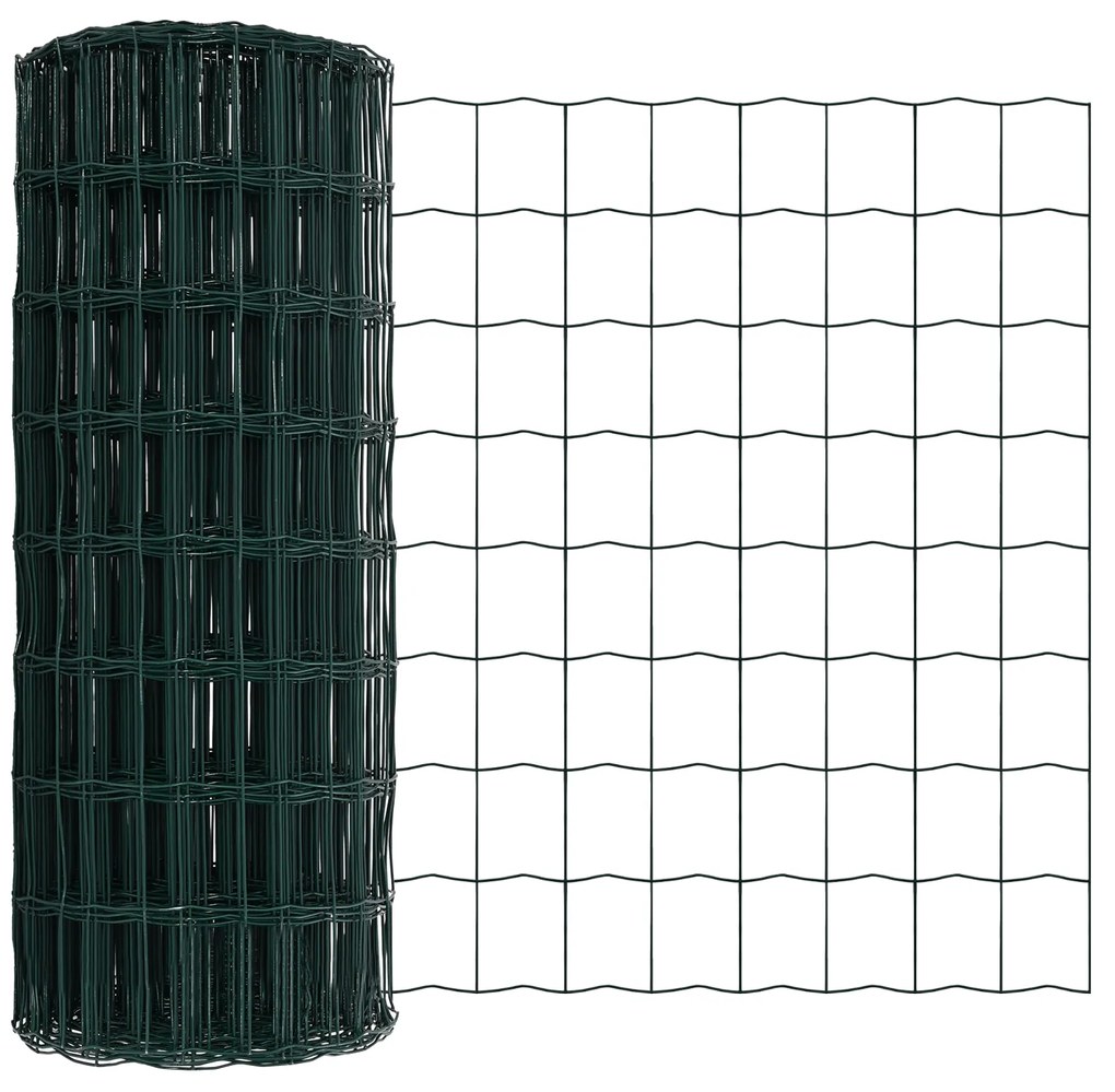 vidaXL Euro Fence με 13 Πόλους 0.8x25 μ Γαλβανισμένο Χάλυβα Πράσινο