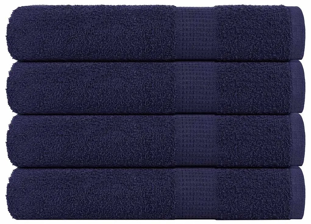 vidaXL Πετσέτες 4 τεμάχια Ναυτικό Μπλε 100x200 cm 360 gsm 100% βαμβάκι