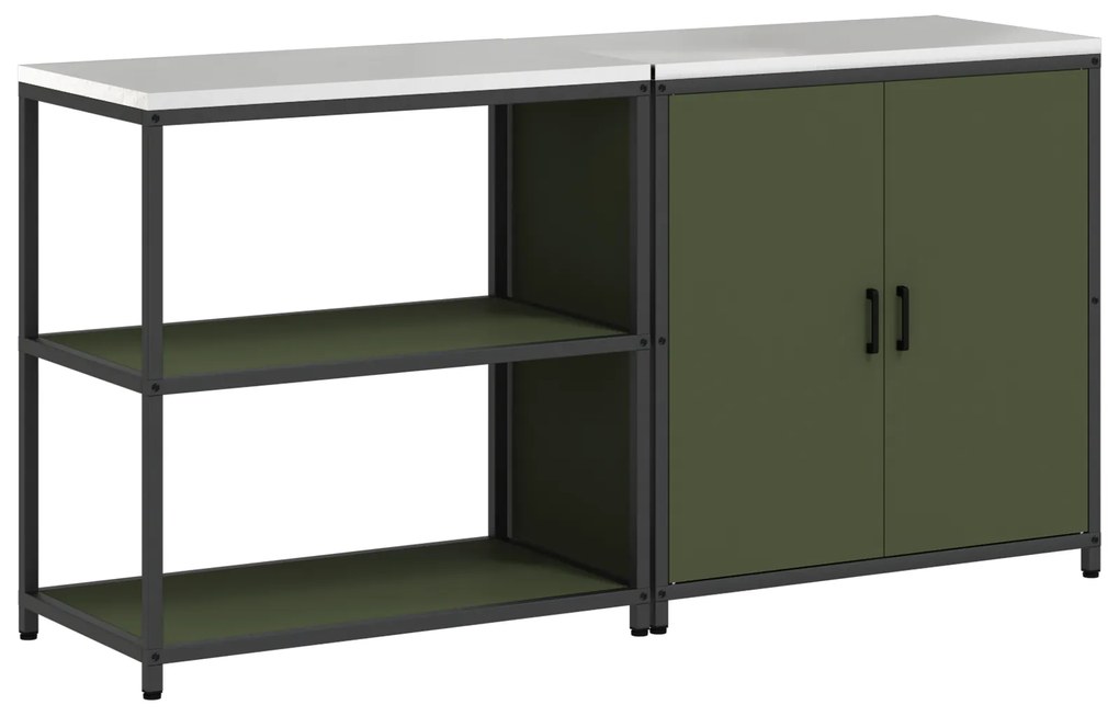 vidaXL Σετ Αποθήκευσης Κουζίνας 2 pcs Ελιά Πράσινη 180 x 50 x 92 εκ.