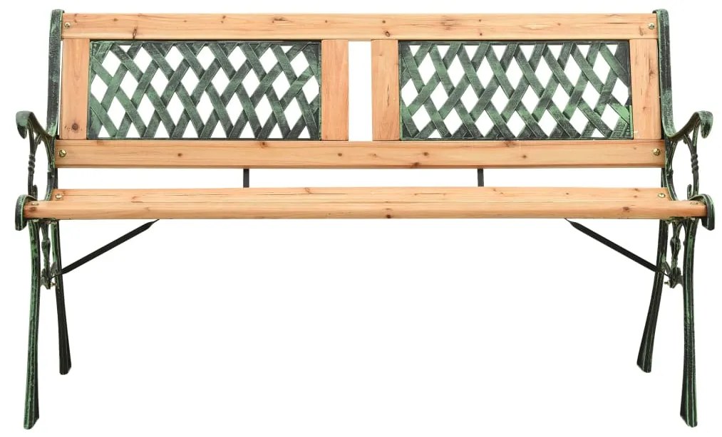 vidaXL Παγκάκι Κήπου 122 εκ. από Χυτοσίδηρο και Μασίφ Ξύλο Ελάτης
