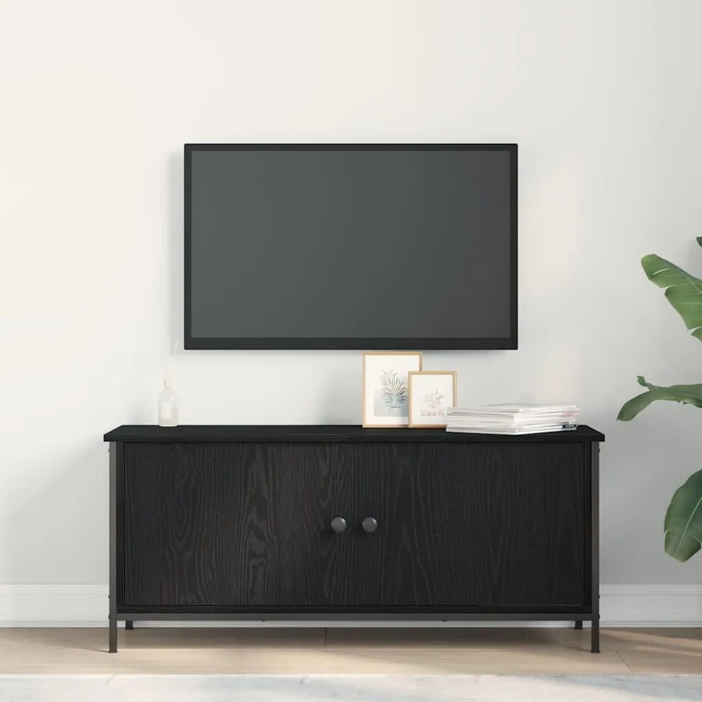 vidaXL Ντουλάπι Τηλεόρασης Μαύρη δρυς 100 x 35 x 45 εκ.