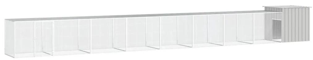 vidaXL Κοτέτσι - Κλουβί Γκρι 900x91x100 εκ. από Γαλβανισμένο Χάλυβα