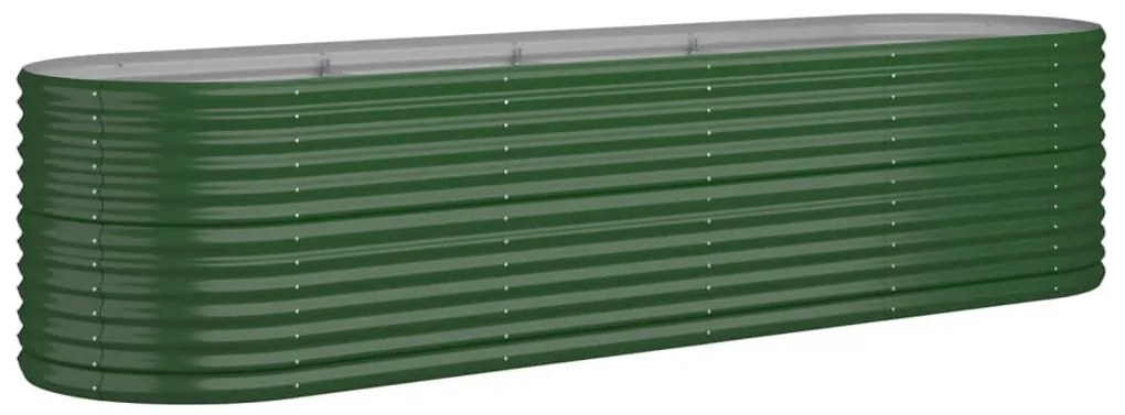 vidaXL Ζαρντινιέρα Πράσινη 296x80x68 εκ Γαλβανισμένος χάλυβας