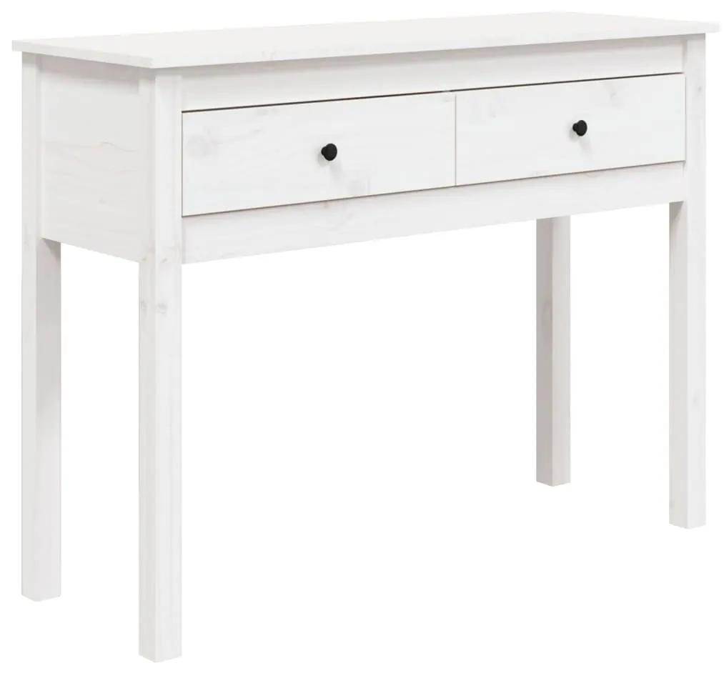 Τραπέζι Κονσόλα Λευκό 100 x 35 x 75 εκ. από Μασίφ Ξύλο Πεύκου - Λευκό