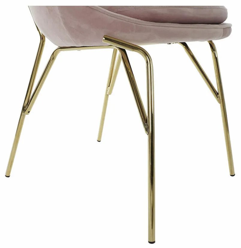 Καρέκλα Τραπεζαρίας DKD Home Decor Ροζ Χρυσό 60 x 60 x 85 cm