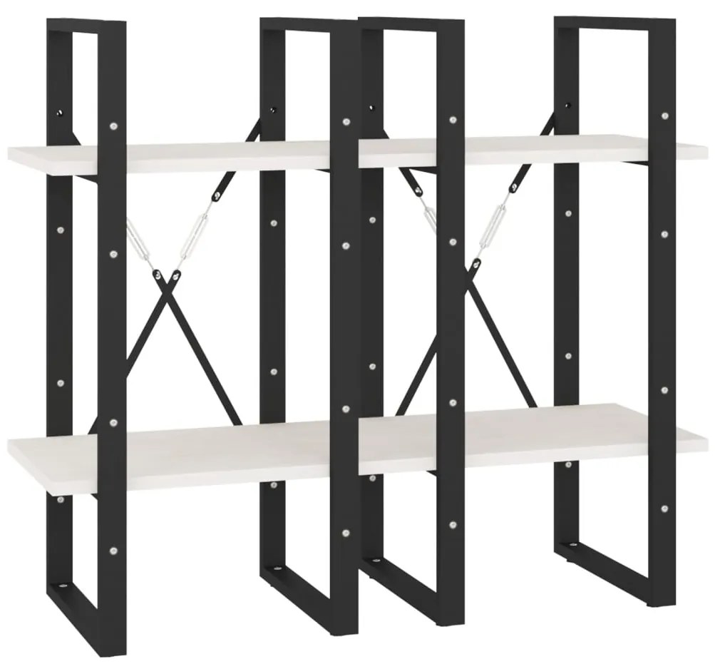 vidaXL Βιβλιοθήκη με 4 Ράφια Λευκή 40x30x140 εκ. από Μασίφ Ξύλο Πεύκου