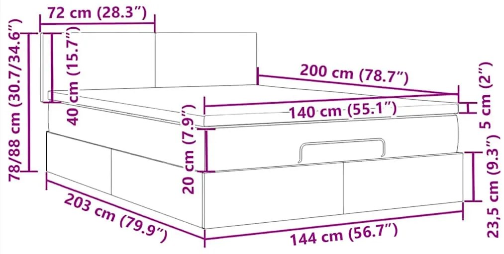 vidaXL Κεφαλάρι Κρεβατιού LED Σκούρο Γκρι 144x5x118/128 εκ. Βελούδινο