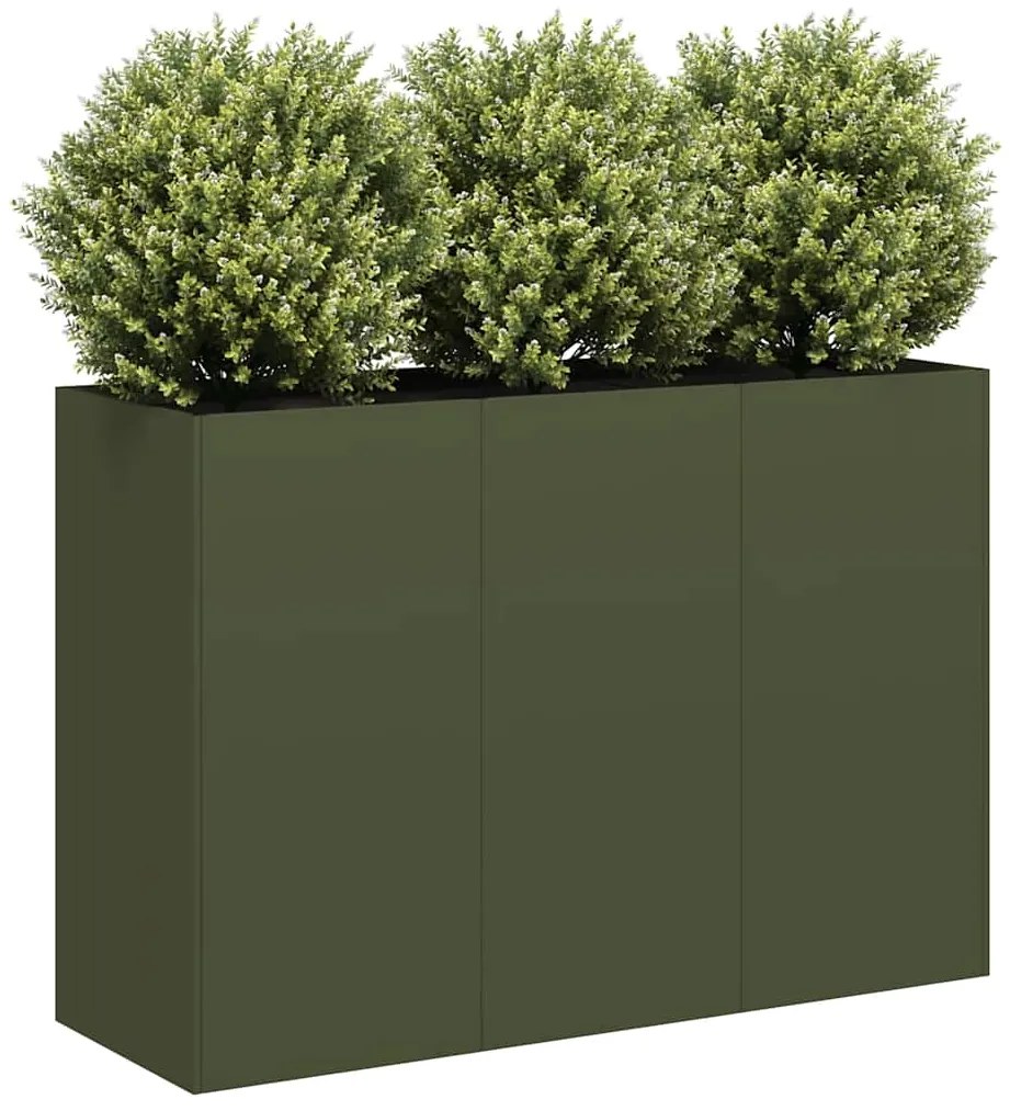 vidaXL Ζαρντινιέρα Λαδί 120x40x80 εκ. από Χάλυβα Ψυχρής Έλασης