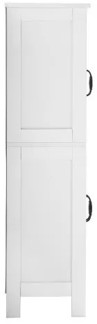 VEVOR Wooden Bathroom Floor Cabinet Storage Organizer Adjustable Shelf White