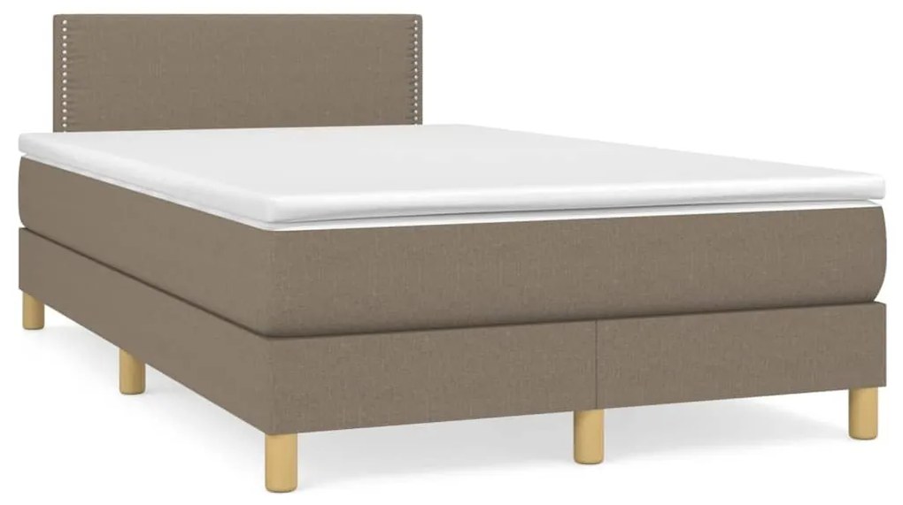 ΚΡΕΒΑΤΙ BOXSPRING ΜΕ ΣΤΡΩΜΑ &amp; LED TAUPE 120X190 ΕΚ. ΥΦΑΣΜΑΤΙΝΟ 3270085