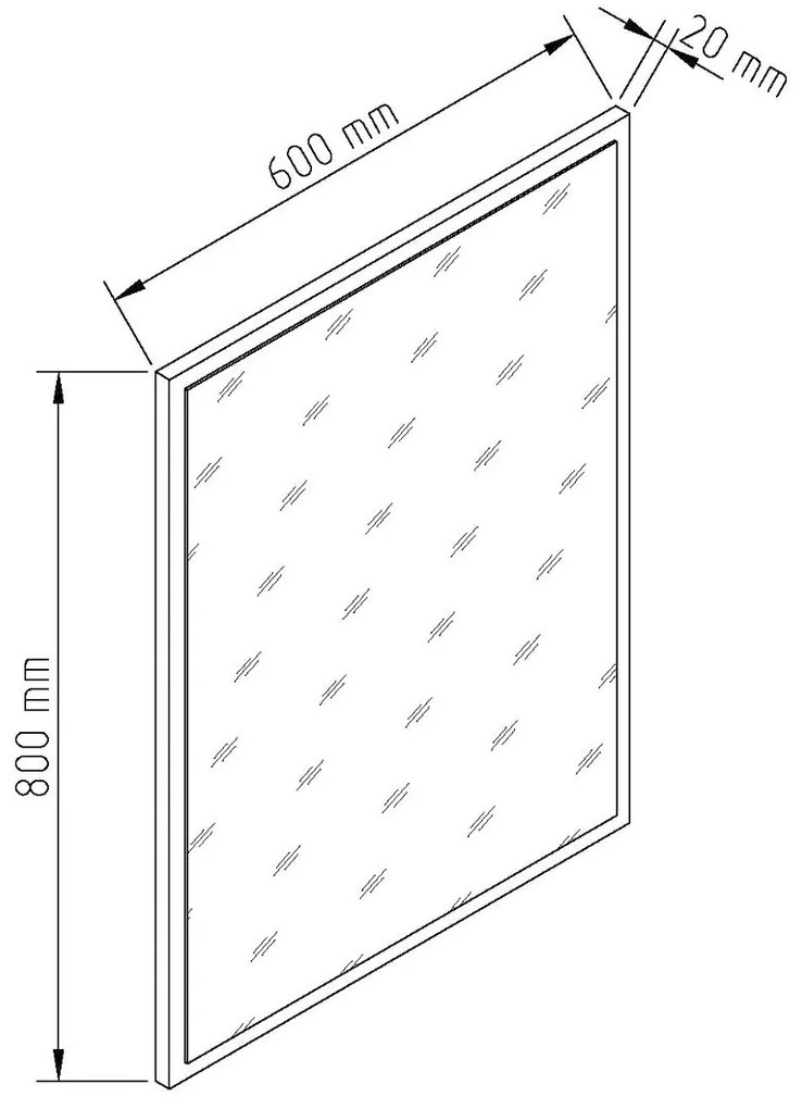 ORLY Καθρέπτης Τοίχου με Nimphea Alba/Dark Concrete Ξύλινο Πλαίσιο 60x80cm