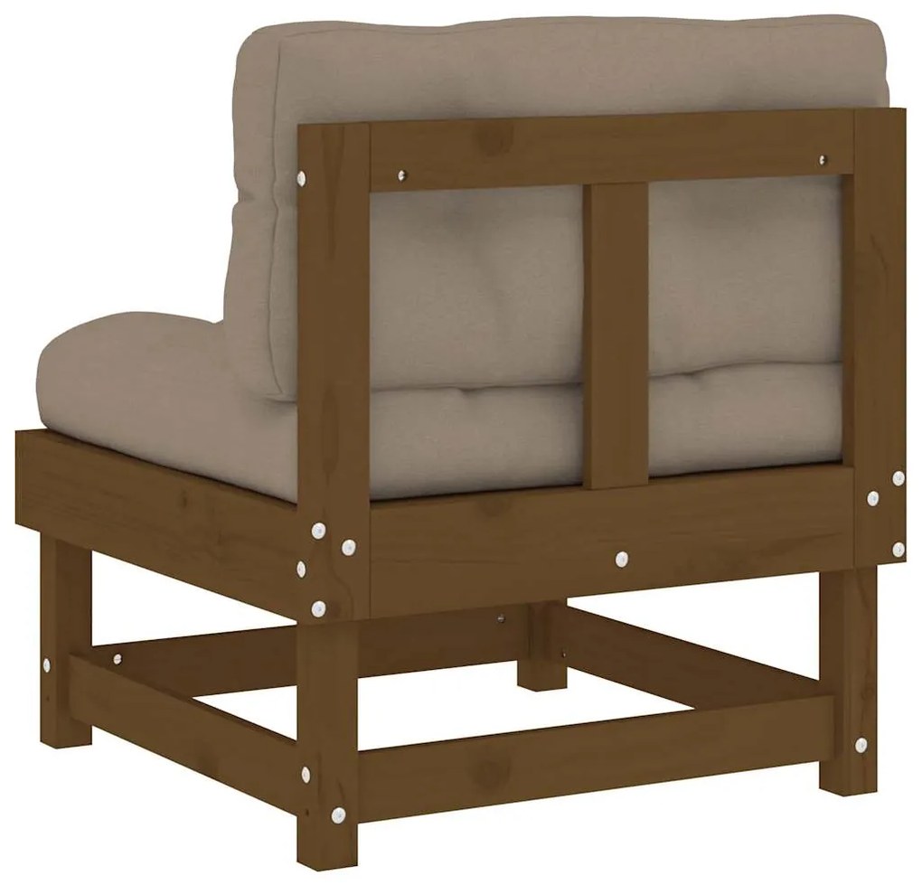 vidaXL Καναπέδες Μεσαίοι με Μαξιλάρια 2 τεμ. Μελί Μασίφ Ξύλο Πεύκου