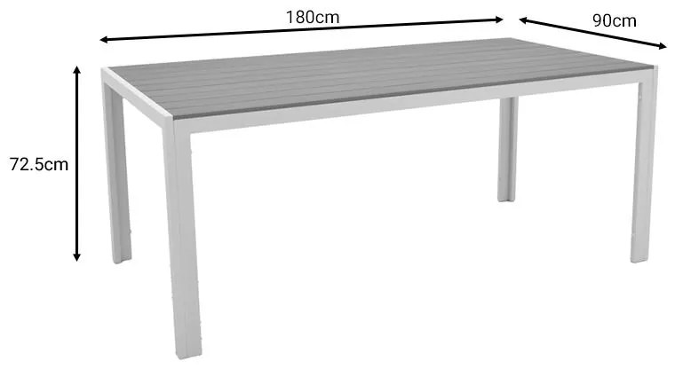 Τραπεζαρία Nares-Glisten B σετ 7τεμ λευκό αλουμίνιο και plywood σε φυσική απόχρωση 180x90x72.5εκ 180x90x72.5 εκ.