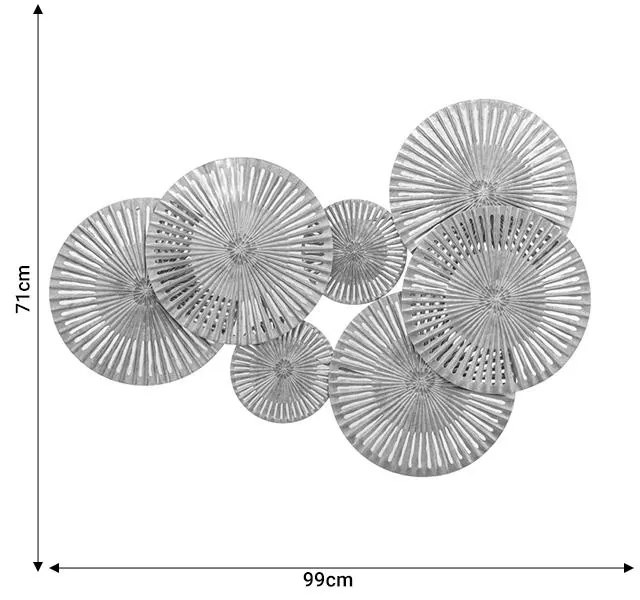Διακοσμητικό τοίχου Circlie χρυσό μέταλλο 99x4x71εκ