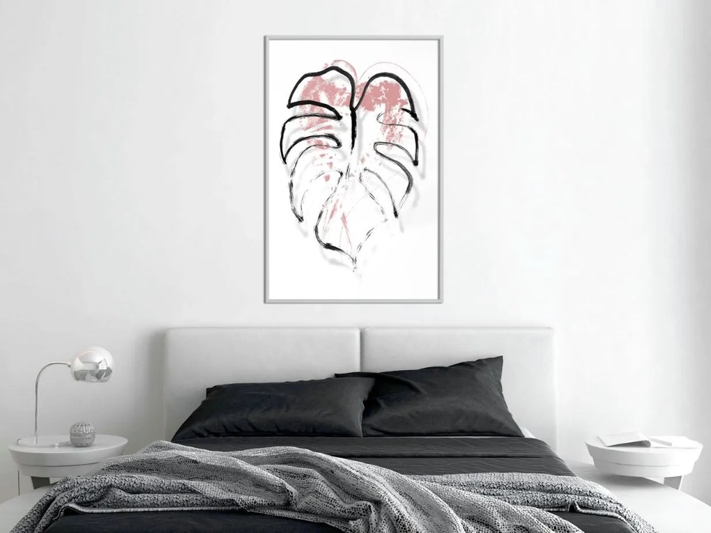 Αφίσα - Black Leaf Outline - 20x30 - Μαύρο - Χωρίς πασπαρτού