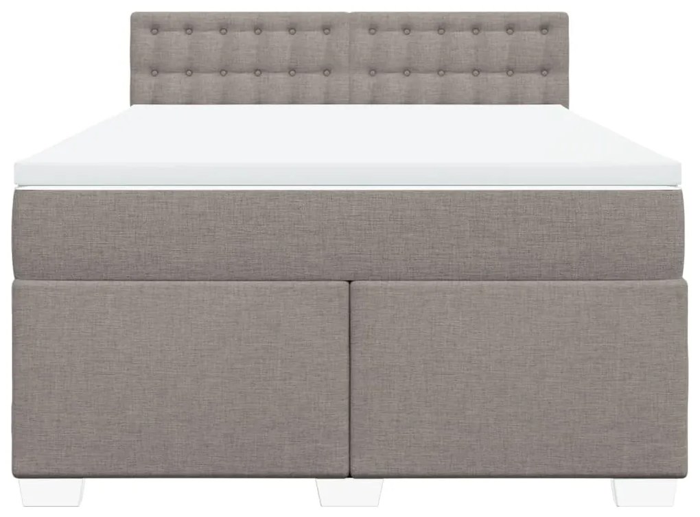 vidaXL Κρεβάτι Boxspring με Στρώμα Taupe 140x190 εκ. Υφασμάτινο