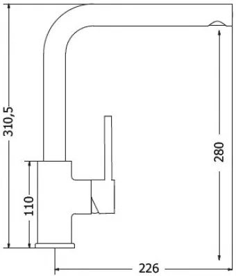 Μπαταρία κουζίνας Modea Line Space ψηλή SB