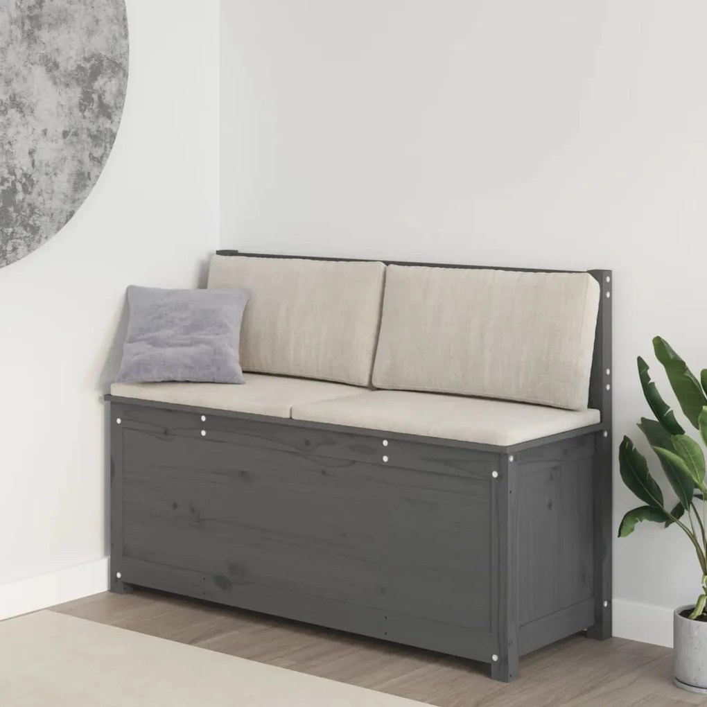 vidaXL Πάγκος Γκρι 110 x 41 x 76,5 εκ. από Μασίφ Ξύλο Πεύκου