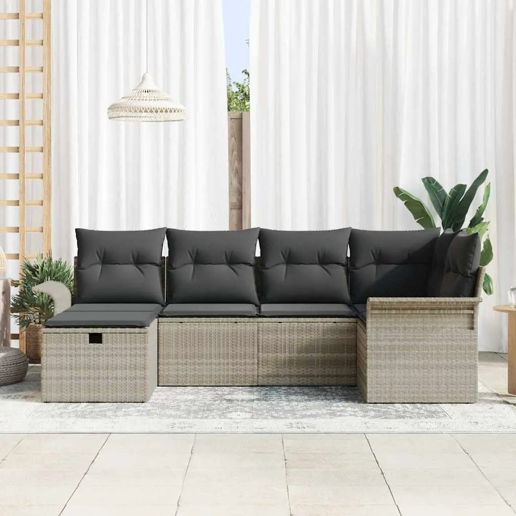 vidaXL Σετ Καναπέ Κήπου 6 pcs Ανοιχτό γκρι 242.5 x 132.5 x 85 εκ.