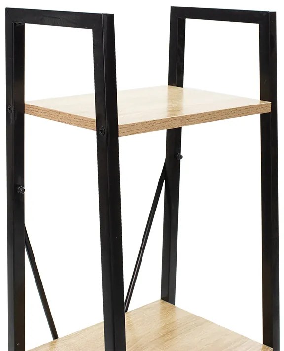 Βιβλιοθήκη Ramon pakoworld φυσικό-μαύρο 34x32,5x148εκ