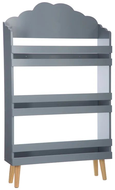 Βιβλιοθήκη παιδική Penzia γκρι mdf με πόδι σε φυσική απόχρωση 58x18x100εκ Υλικό: MDF 199-000648