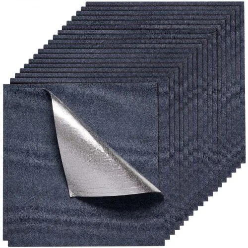 VEVOR Carpet Tiles 610x610 mm 15 Pack Peel and Stick Rug Self Adhesive Gray