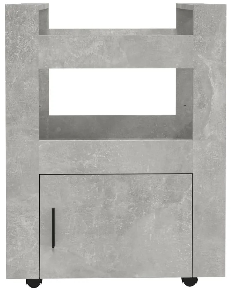 vidaXL Τρόλεϊ Κουζίνας Γκρι Σκυρ. 60x45x80 εκ. από Επεξεργασμένο Ξύλο