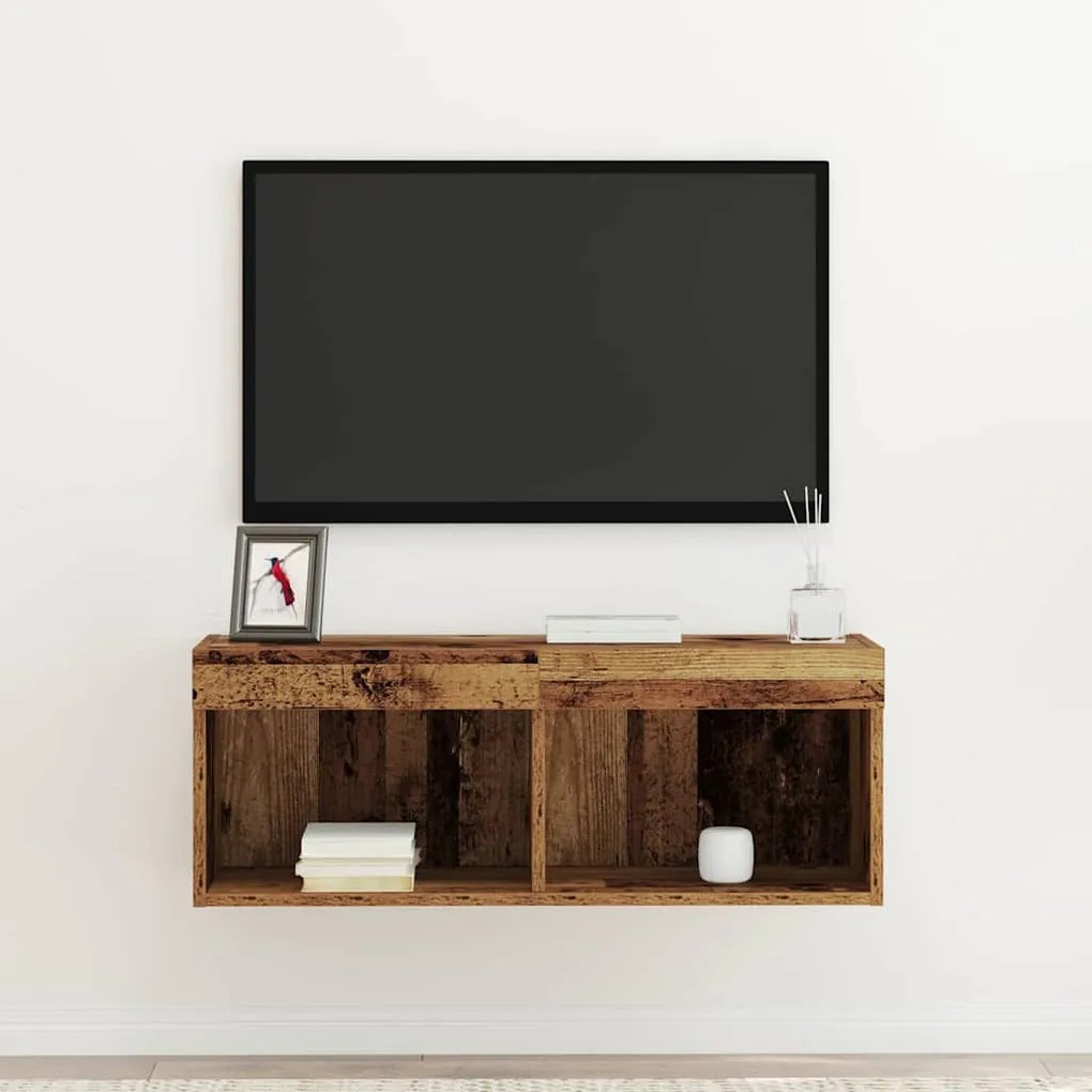 vidaXL Ντουλάπι TV Παλαιό ξύλο 80 x 30 x 30 εκ Επεξεργασμένο ξύλο
