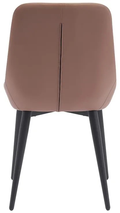 Καρέκλα Komme μπεζ-καφέ pu με πόδι μαύρο μέταλλο 49x57x84εκ 49x57x84 εκ.