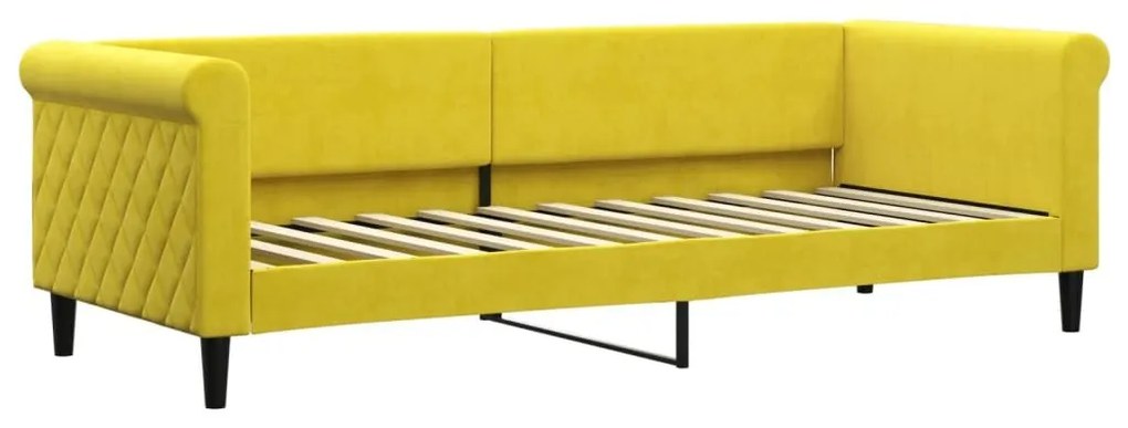 Καναπές Κρεβάτι Κίτρινος 80 x 200 εκ. Βελούδινος - Κίτρινο